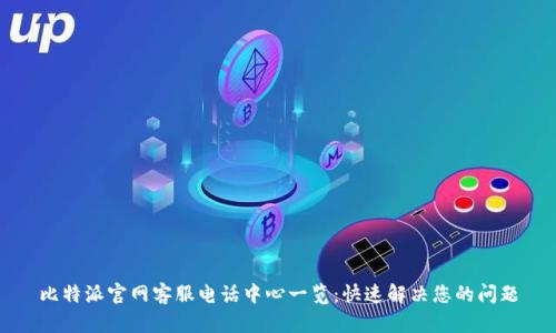 比特派官网客服电话中心一览:快速解决您的问题