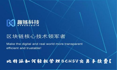 比特派如何轻松管理BCHSV交易手续费？